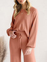 Maddie Long Sleeve Lounge Top and Drawstring Pants Set