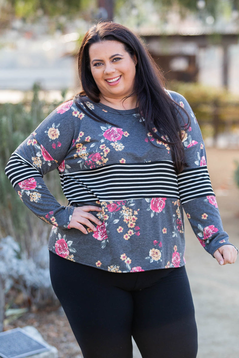 Middle Of The Road Colorblock Top