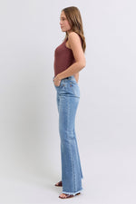 Delaney Raw Hem High Rise Bootcut Judy Blue Jeans