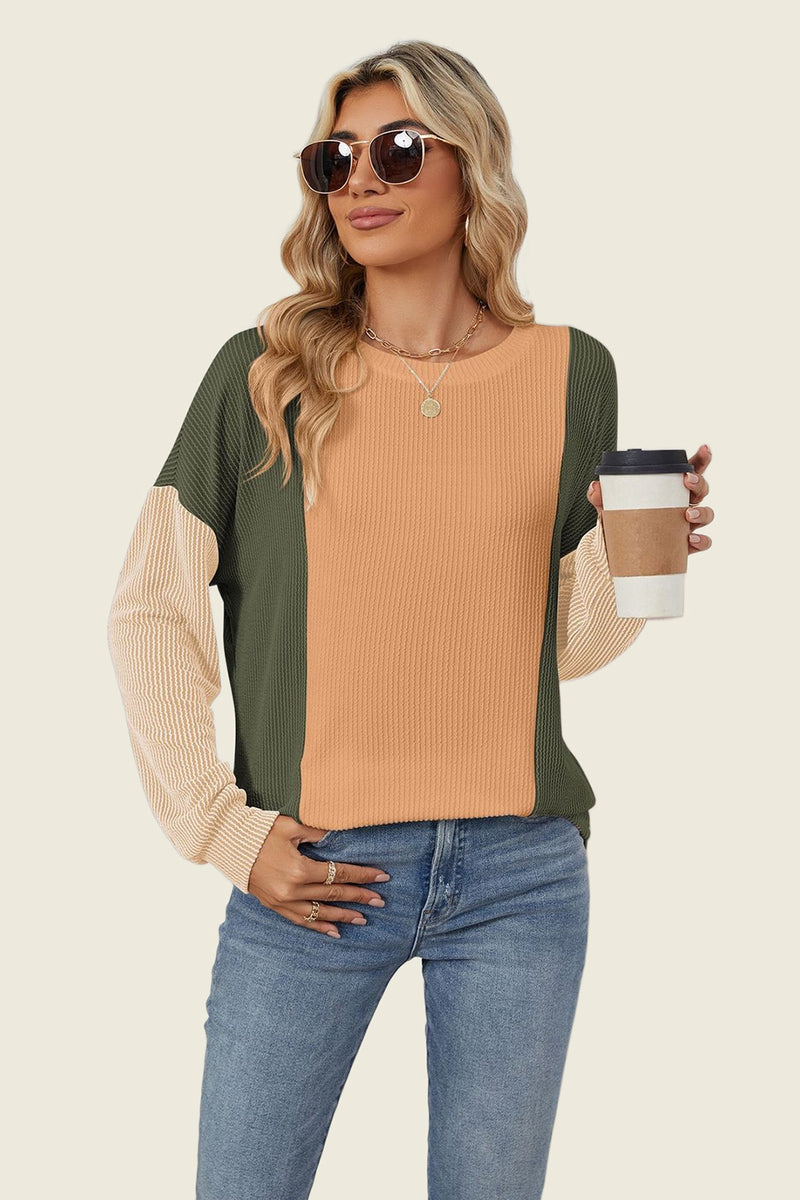 Rae Contrast Long Sleeve Top