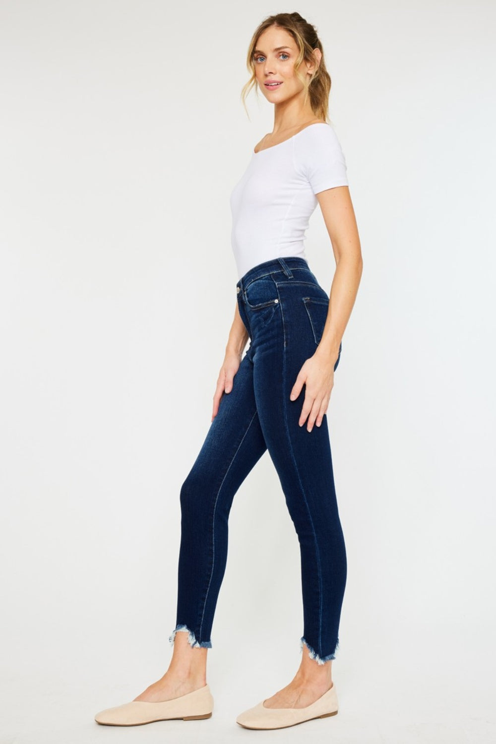 Reese High Rise Frayed Ankle Skinny Kancan Jeans