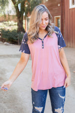 Rosey Posey Short Sleeve Raglan