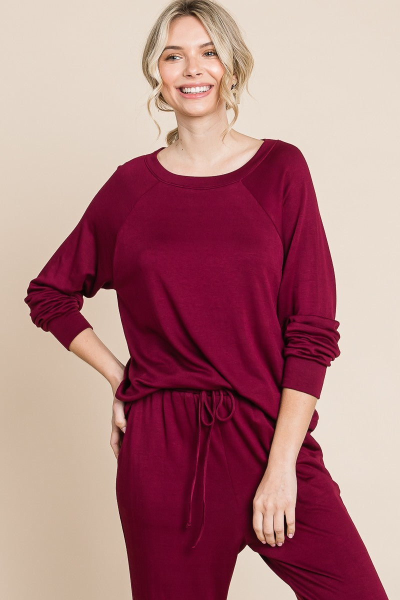 Eden Raglan Sleeve Top and Pants Lounge Set