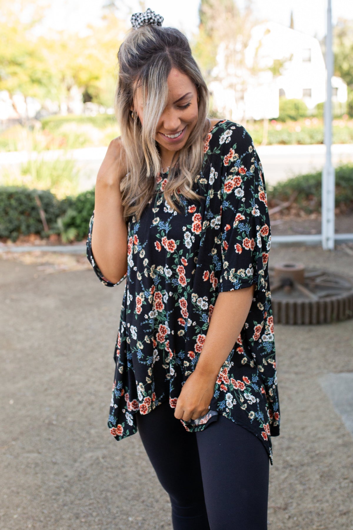 Night Blossoms Short Sleeve Top