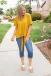 Spirited Front Tie Top in Mustard