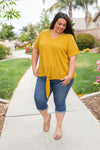 Spirited Front Tie Top in Mustard