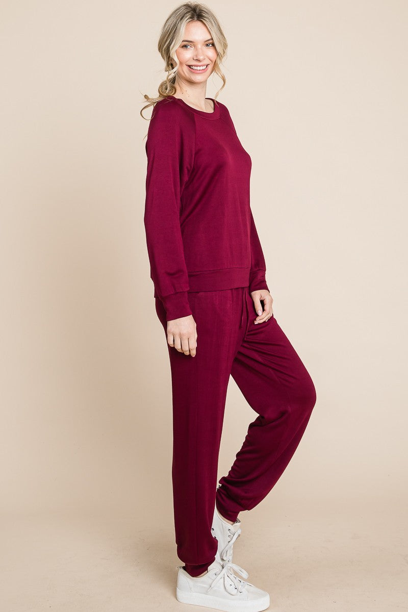 Eden Raglan Sleeve Top and Pants Lounge Set