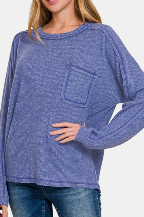 Clara Ribbed Hacci Knit Top