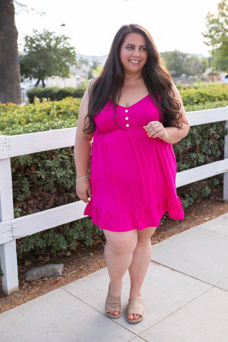 Krista Tunic Dress in Fuchsia