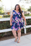 Navy Blooms Summer Dress