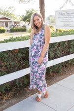 Dusty Floral Midi Dress