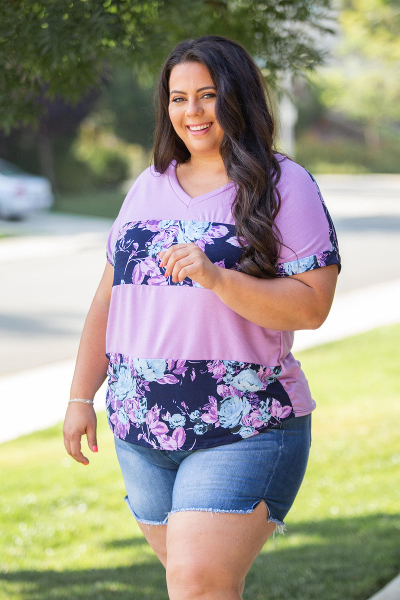 Purple Horizons Colorblock Top