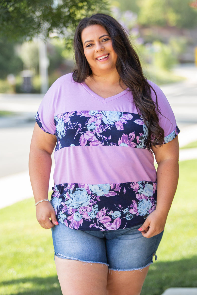 Purple Horizons Colorblock Top