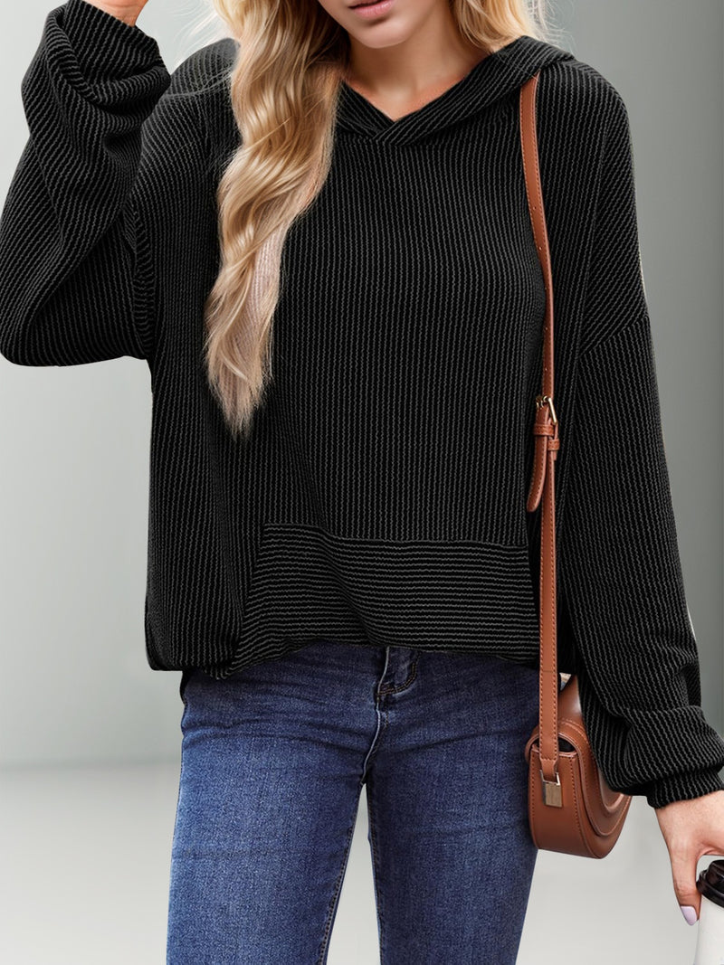 Kaia Textured Kangaroo Pocket Hoodie