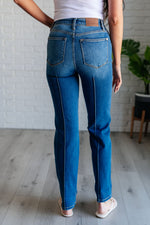 Campbell High Rise Center Seam Detail Straight Judy Blue Jeans