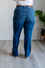 Campbell High Rise Center Seam Detail Straight Judy Blue Jeans