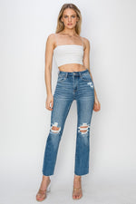 Charity RISEN High Rise Distressed Ankle Jeans