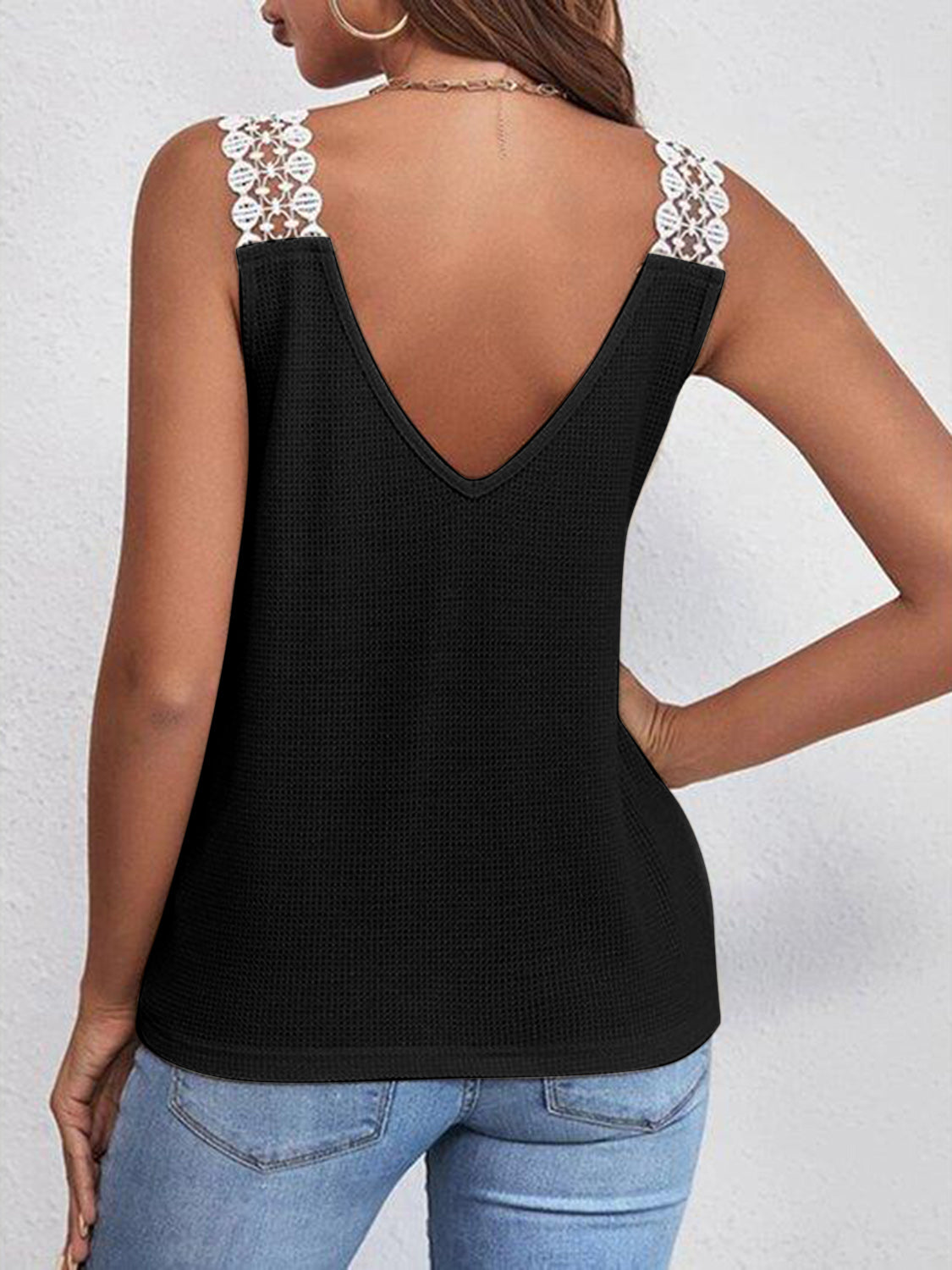 Sloane Lace Detail V-Neck Tank