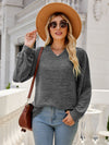 Addison Heathered V-Neck Long Sleeve