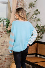 Ashlee Striped Dropped Shoulder Sweater