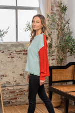 Stephanie Color Block Drop Shoulder Sweater