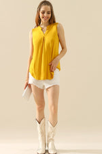 Cassie Notched Sleeveless Top