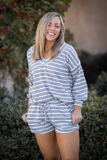 Hazy Stripes Long Sleeve Top