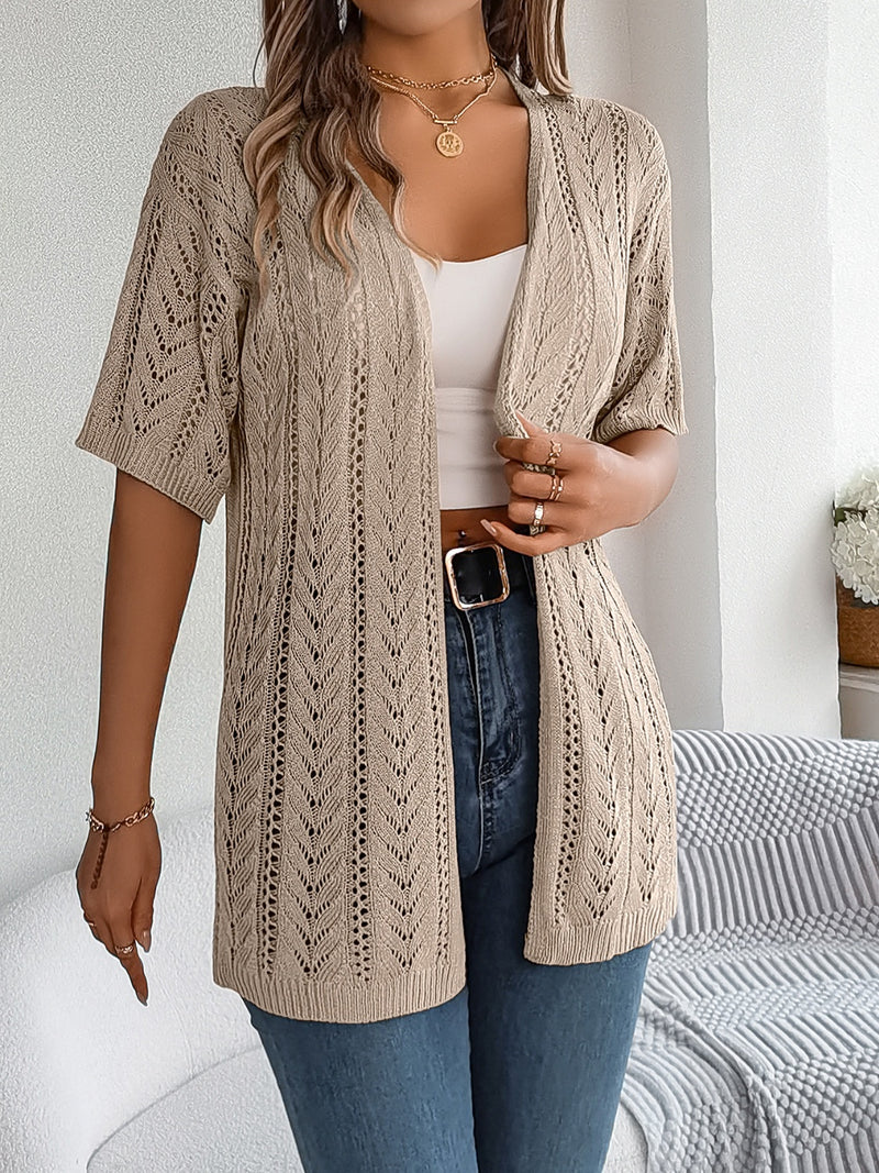 Olivia Openwork Half Sleeve Cardigan