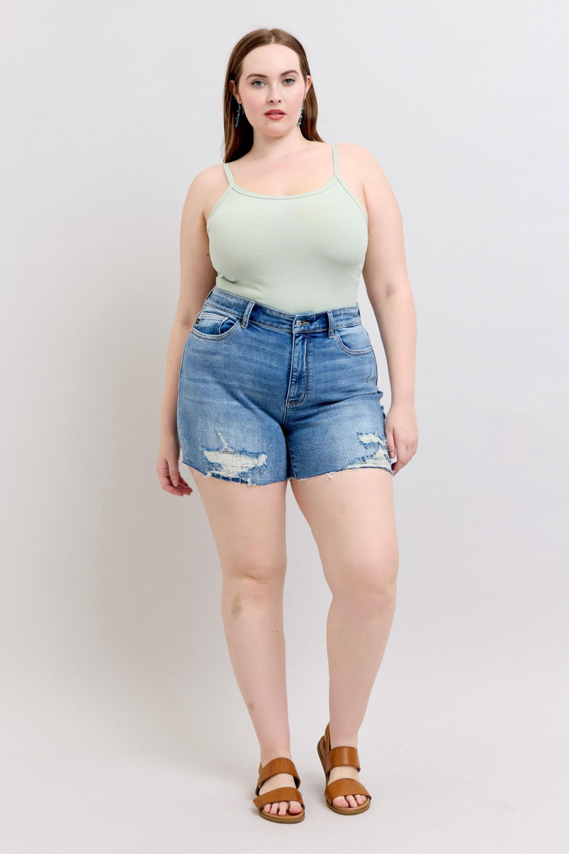 Charley High Rise Distressed Cutoff Judy Blue Shorts