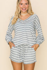 Hazy Stripes Long Sleeve Top