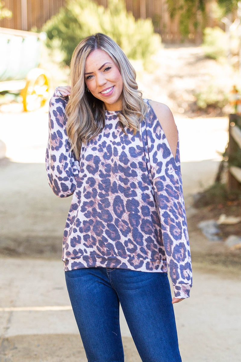 Roaring Around Cold Shoulder Pullover