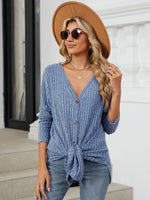 Kelly Ribbed Button Up Long Sleeve Cardigan