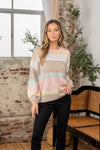 Thea Color Block Round Neck Sweater