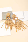 Raffia Fringe Braided Earrings