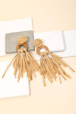 Raffia Fringe Braided Earrings