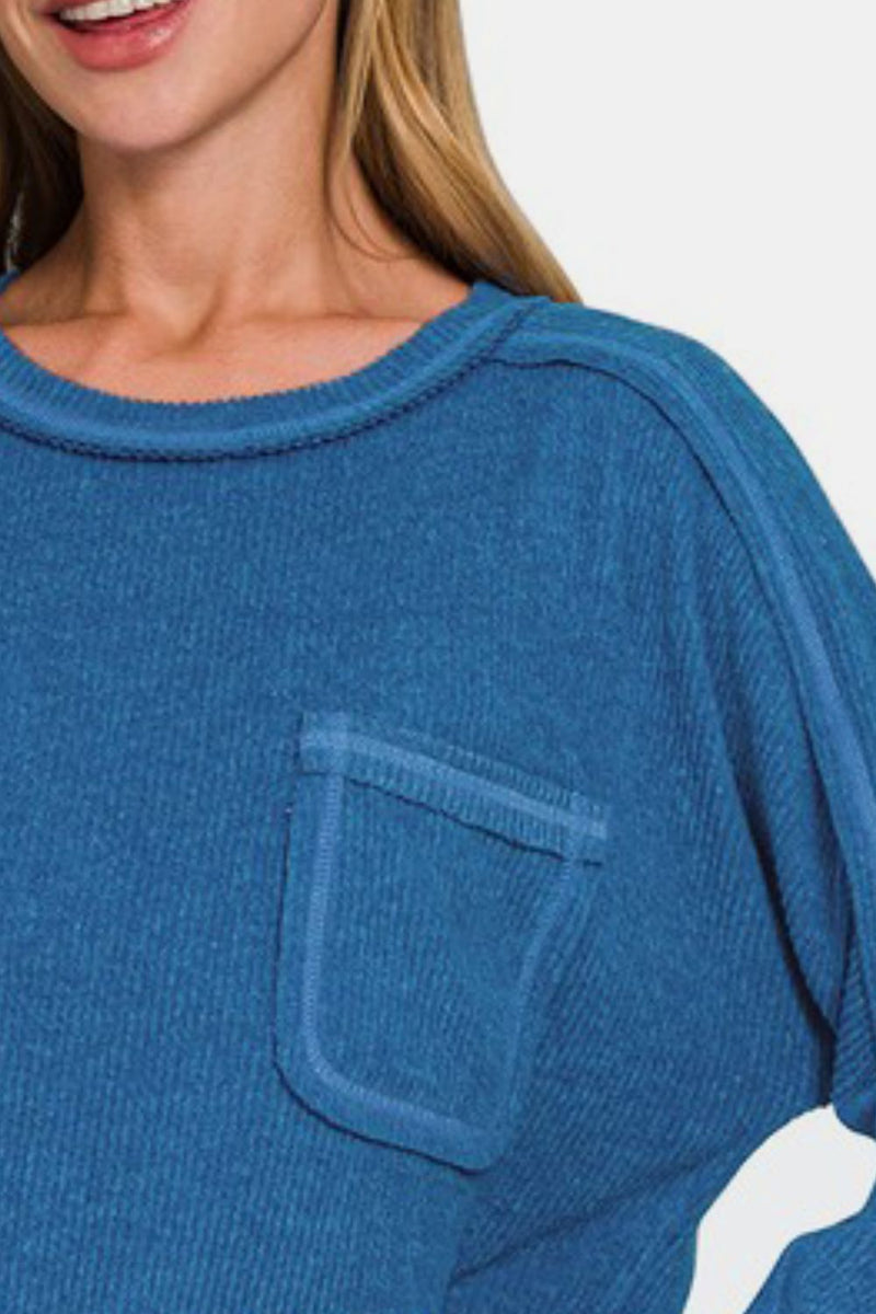 Cameron Ribbed Hacci Knit Top