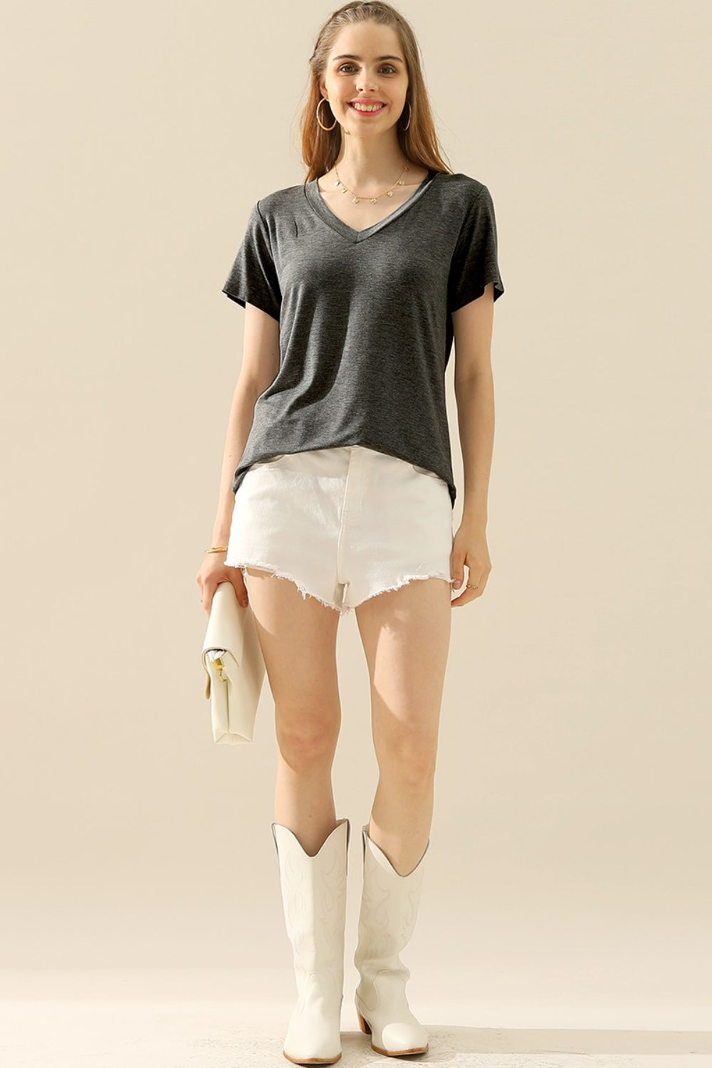 Hazel V-Neck Short Sleeve T-Shirt