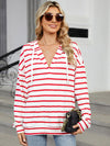 Miranda Drawstring Striped Long Sleeve Hoodie