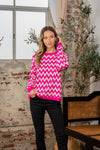 Kaylah Wave Stripe Contrast Long Sleeve Sweater