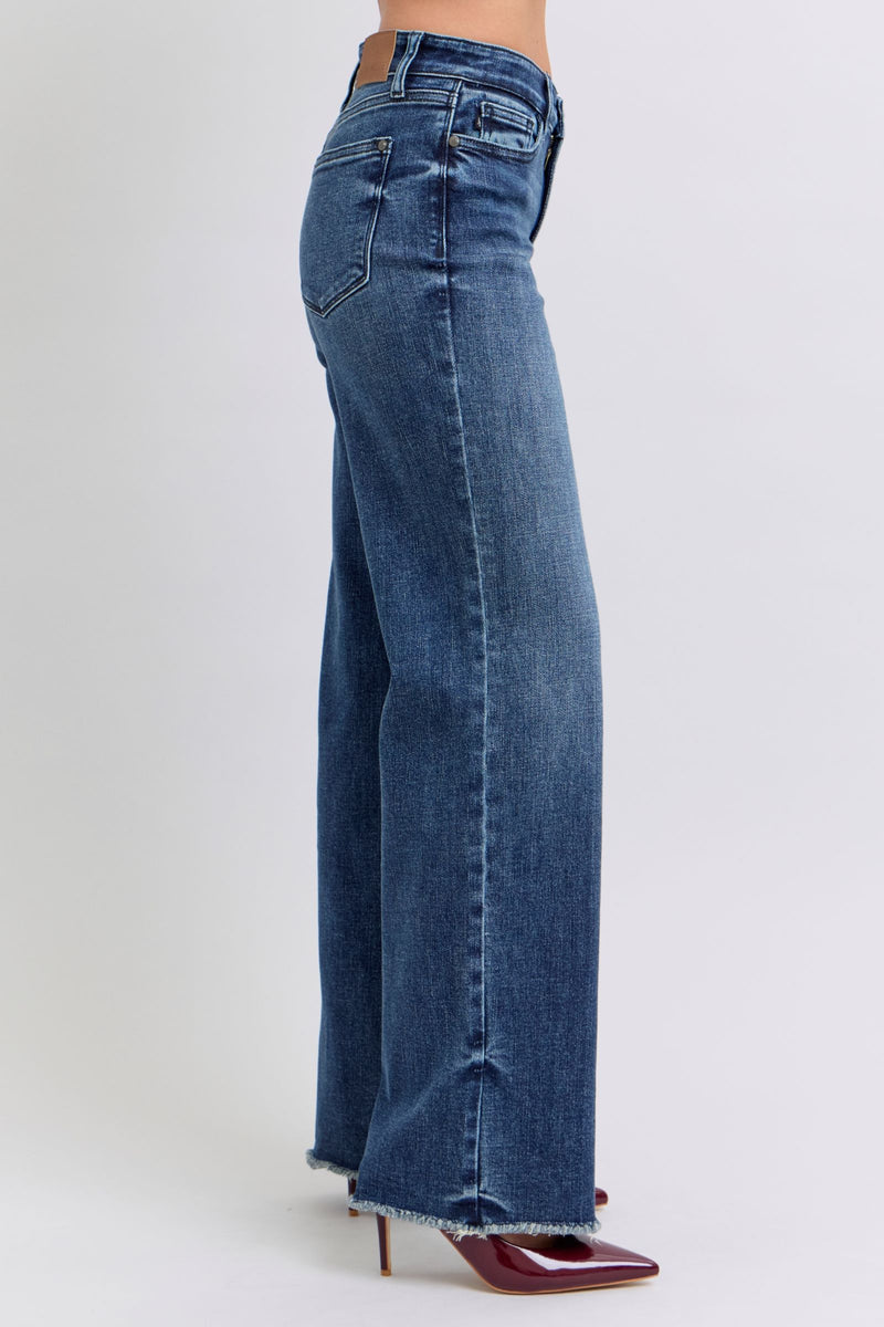 Paris Raw Hem Mid Rise Judy Blue Jeans