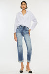 Melanie High Rise Cuffed Straight Kancan Jeans