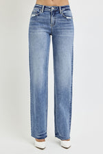 Kinley High Rise Straight Leg Jeans with Pockets by RISEN