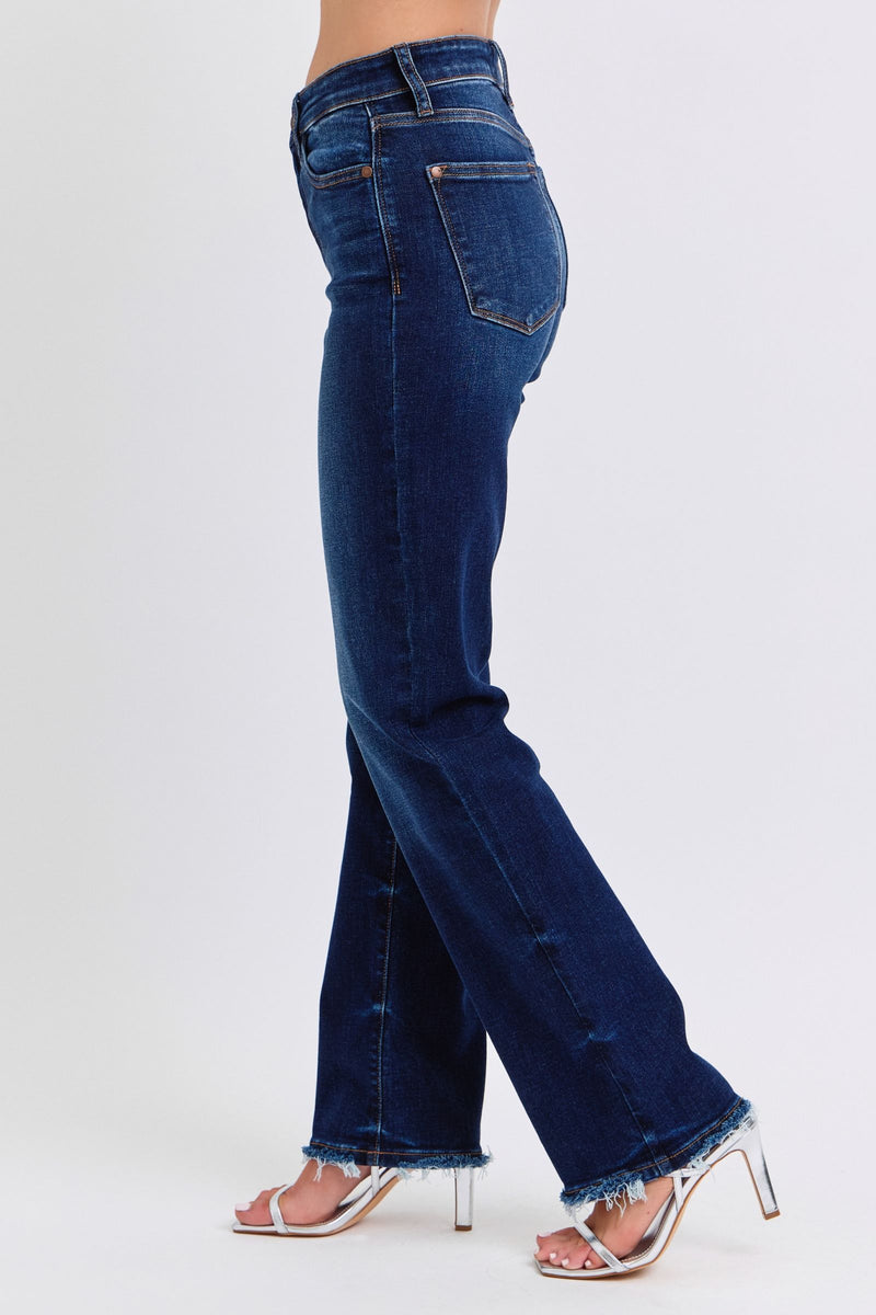 Marissa Raw Hem Straight Leg Judy Blue Jeans