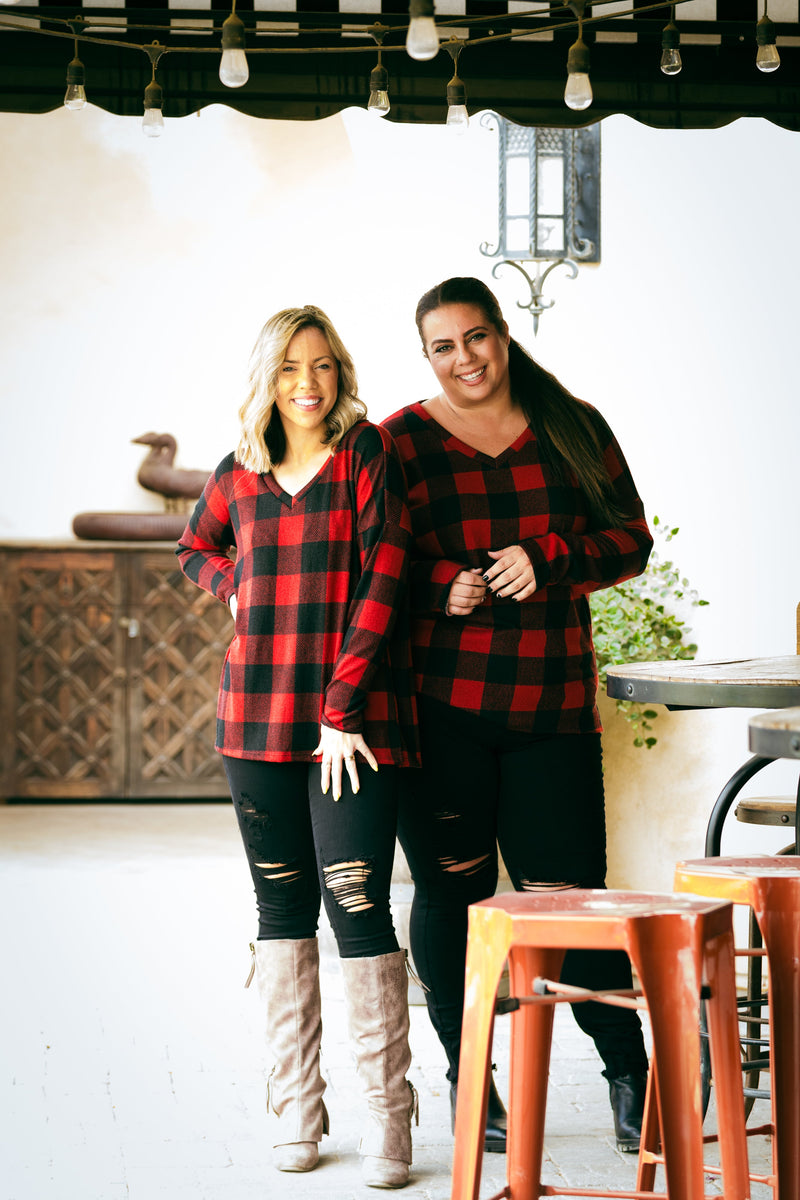 Mad About Plaid Pullover - Red