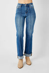 Ariel High Waist Front Seam Detail Straight Judy Blue Jeans