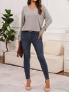 Haven Ribbed V-Neck Long Sleeve