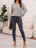 Haven Ribbed V-Neck Long Sleeve