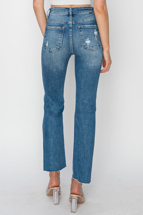 Charity RISEN High Rise Distressed Ankle Jeans