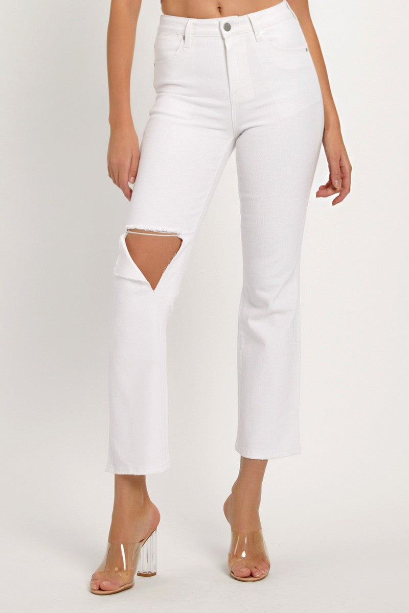 Larissa Distressed Cropped Straight Jeans by RISEN