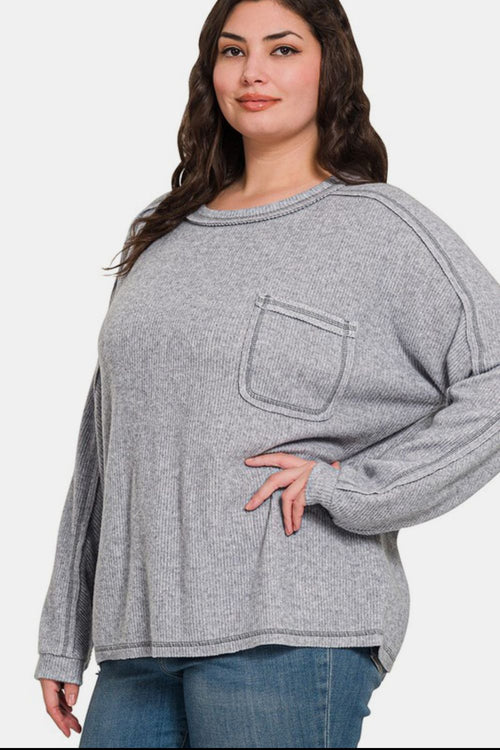 Chloe Ribbed Hacci Knit Top